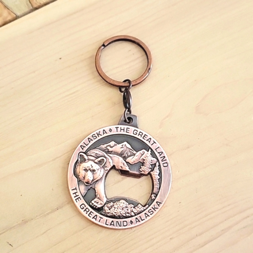 Alaska Copper Keychain Bottle Cap Opener